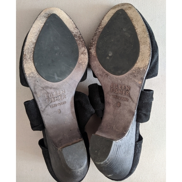 Eileen Fisher Mary Knotted Cutout Black Suede Pump - Picture 8 of 10